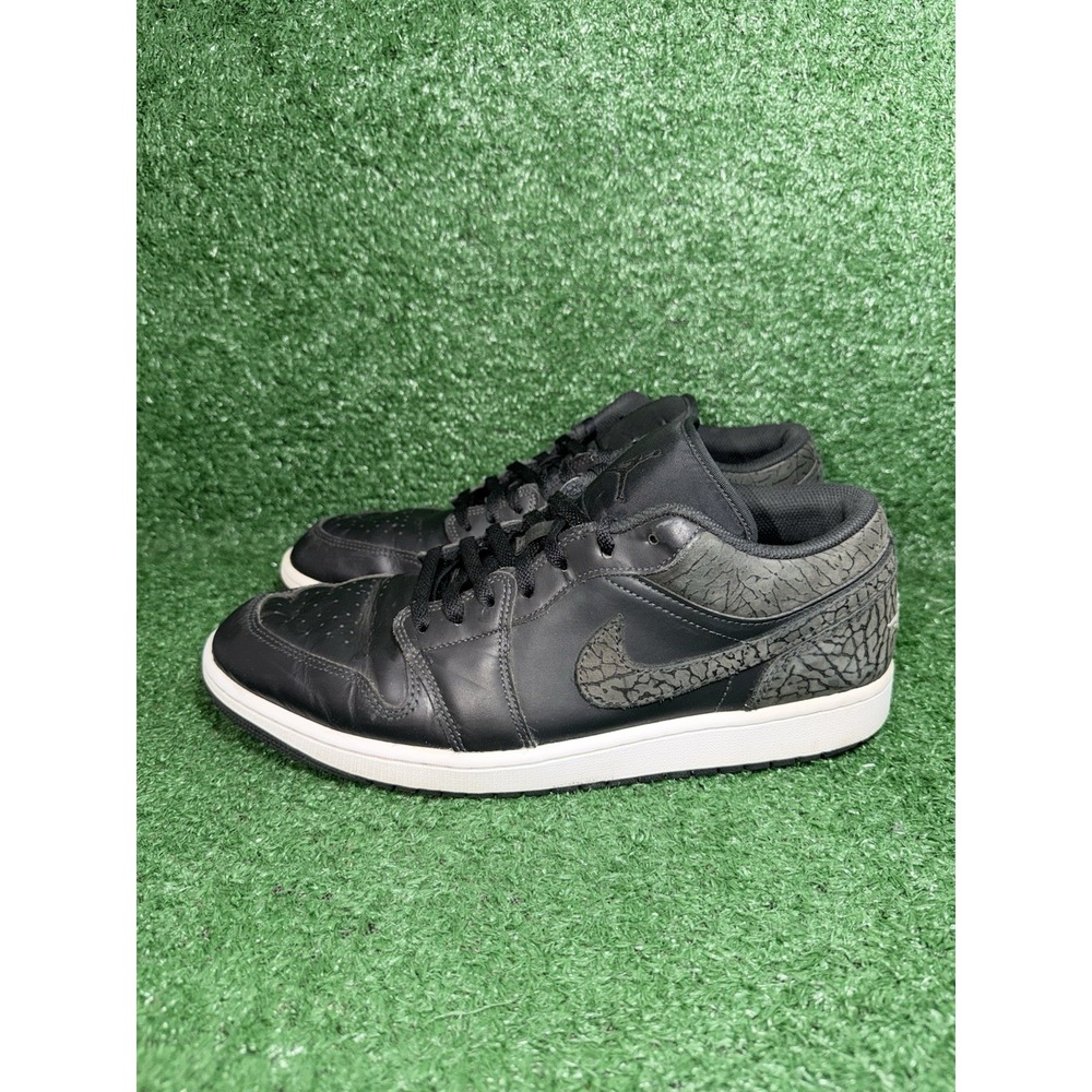 Air Jordan 1 Retro SE Low Black Elephant Print Mens Size 13 Basketball Shoes - Picture 4 of 9